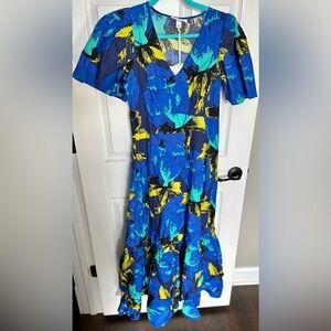 ‼️RARE‼️🎸Christopher John Rogers🎸🔥NWT🔥Floral Puff Sleeve Tiered Maxi Dress—4